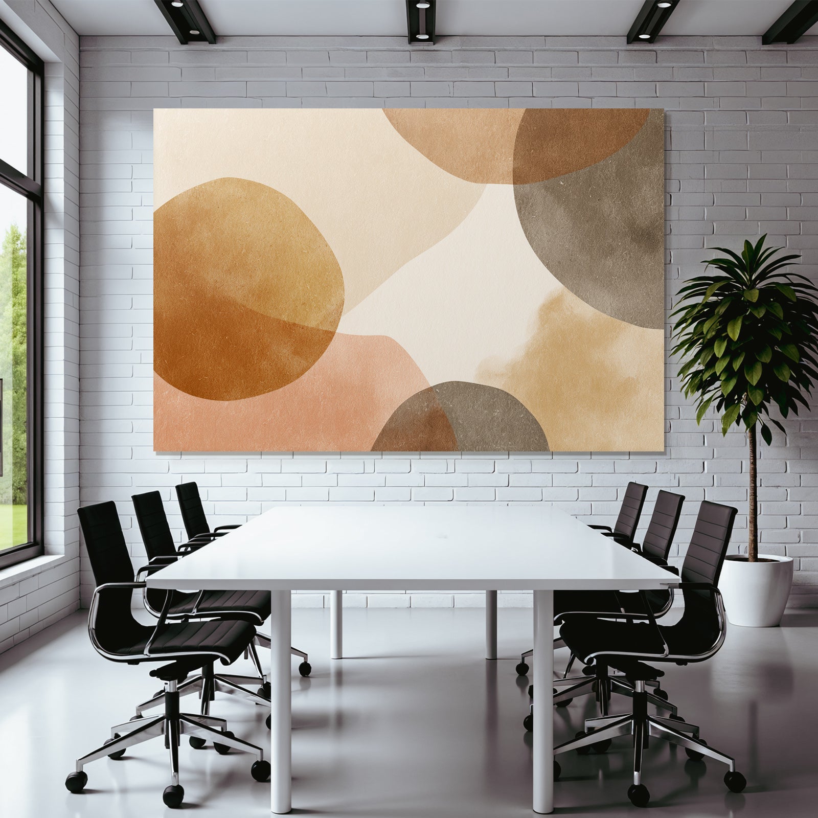 Abstraktes Design Erdtoene Circle Shapes Hintergrund Light