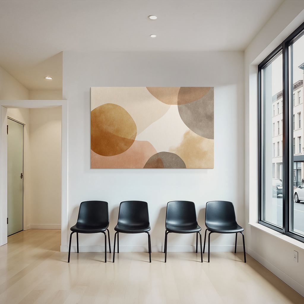 Abstraktes Design Erdtoene Circle Shapes Hintergrund Light