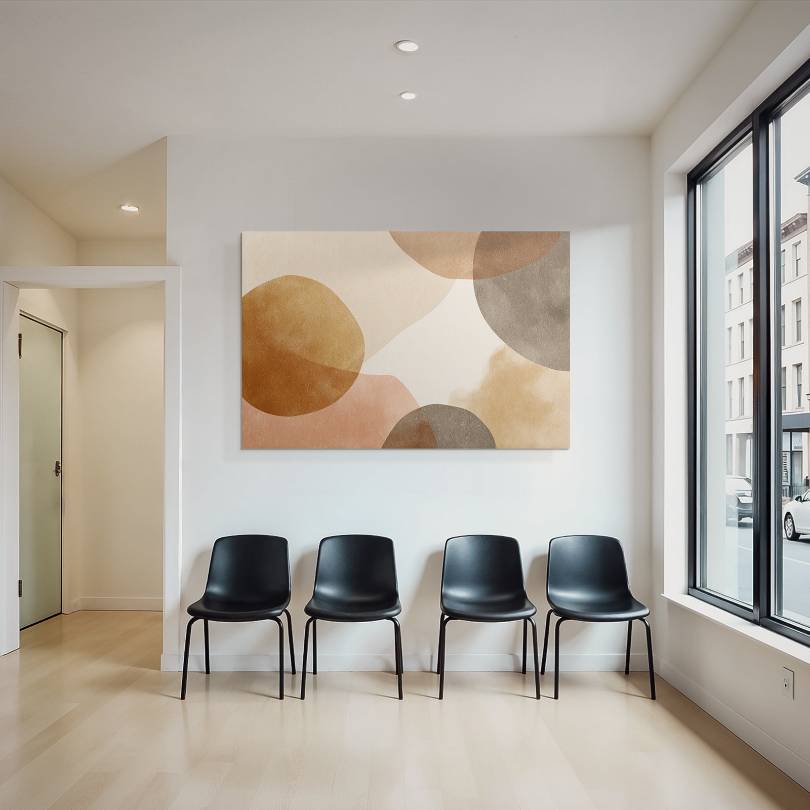Abstraktes Design Erdtoene Circle Shapes Hintergrund Light