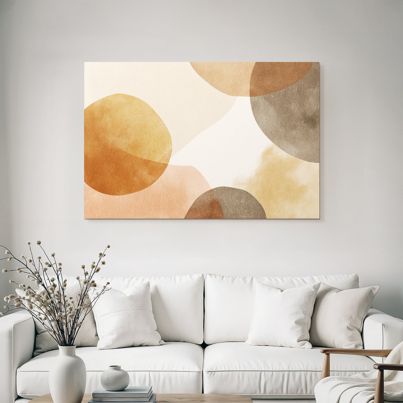 Abstraktes Design Erdtoene Circle Shapes Hintergrund Light