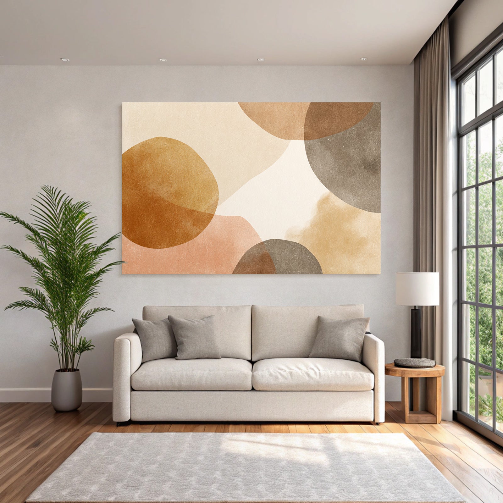 Abstraktes Design Erdtoene Circle Shapes Hintergrund Light