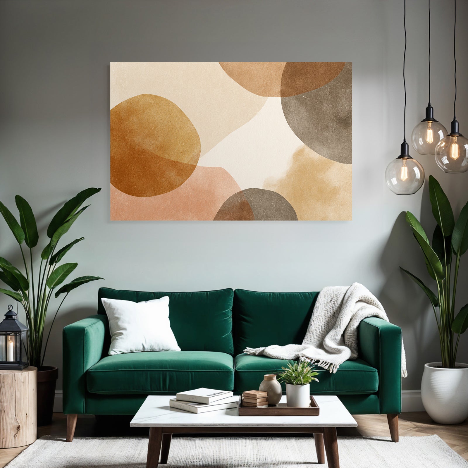 Abstraktes Design Erdtoene Circle Shapes Hintergrund Light