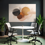 Abstraktes Design Kreise Pinselstriche Gedaemmt Farben