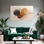 Abstraktes Design Kreise Pinselstriche Gedaemmt Farben