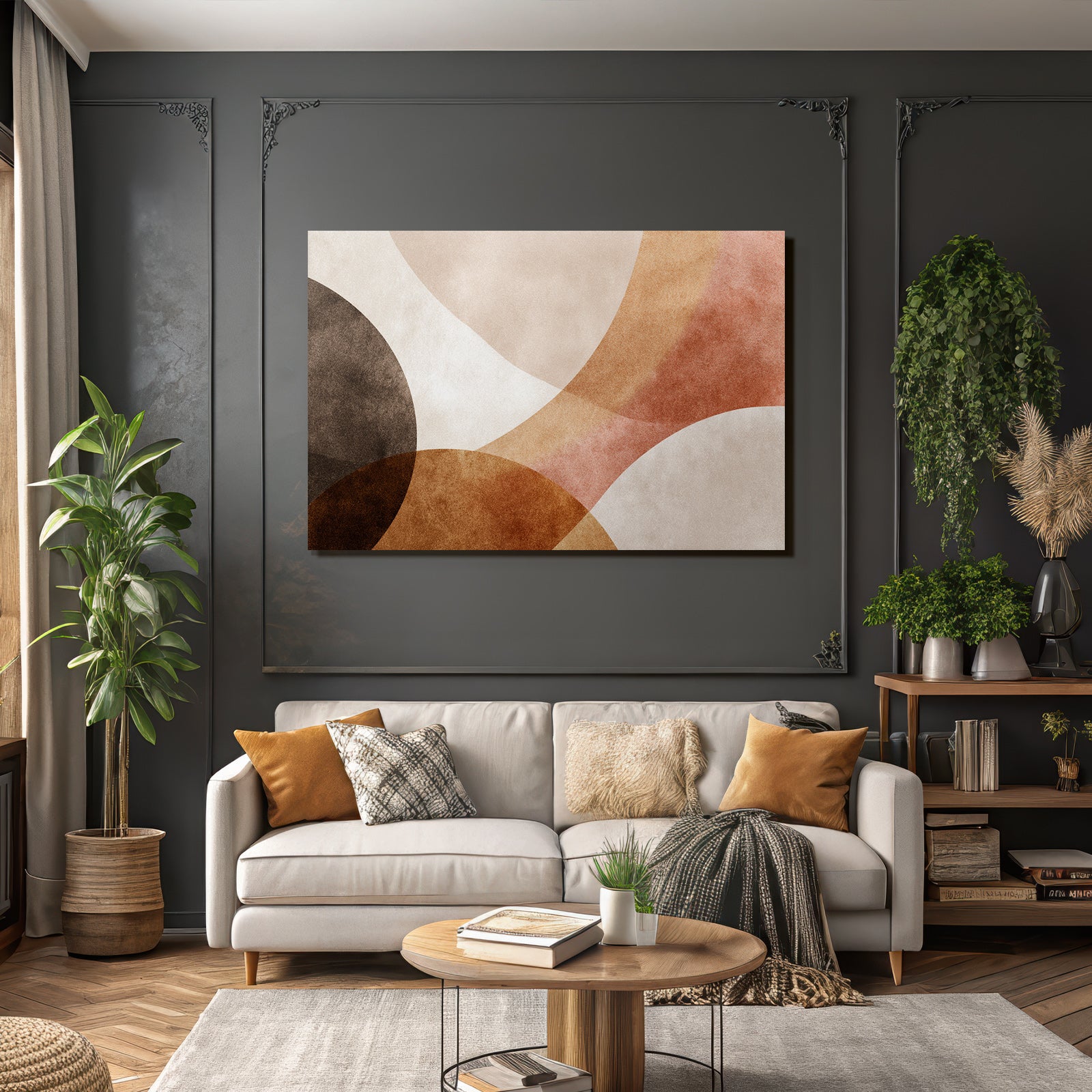 Abstraktes Design Mit Formen Und Sanften Farben
