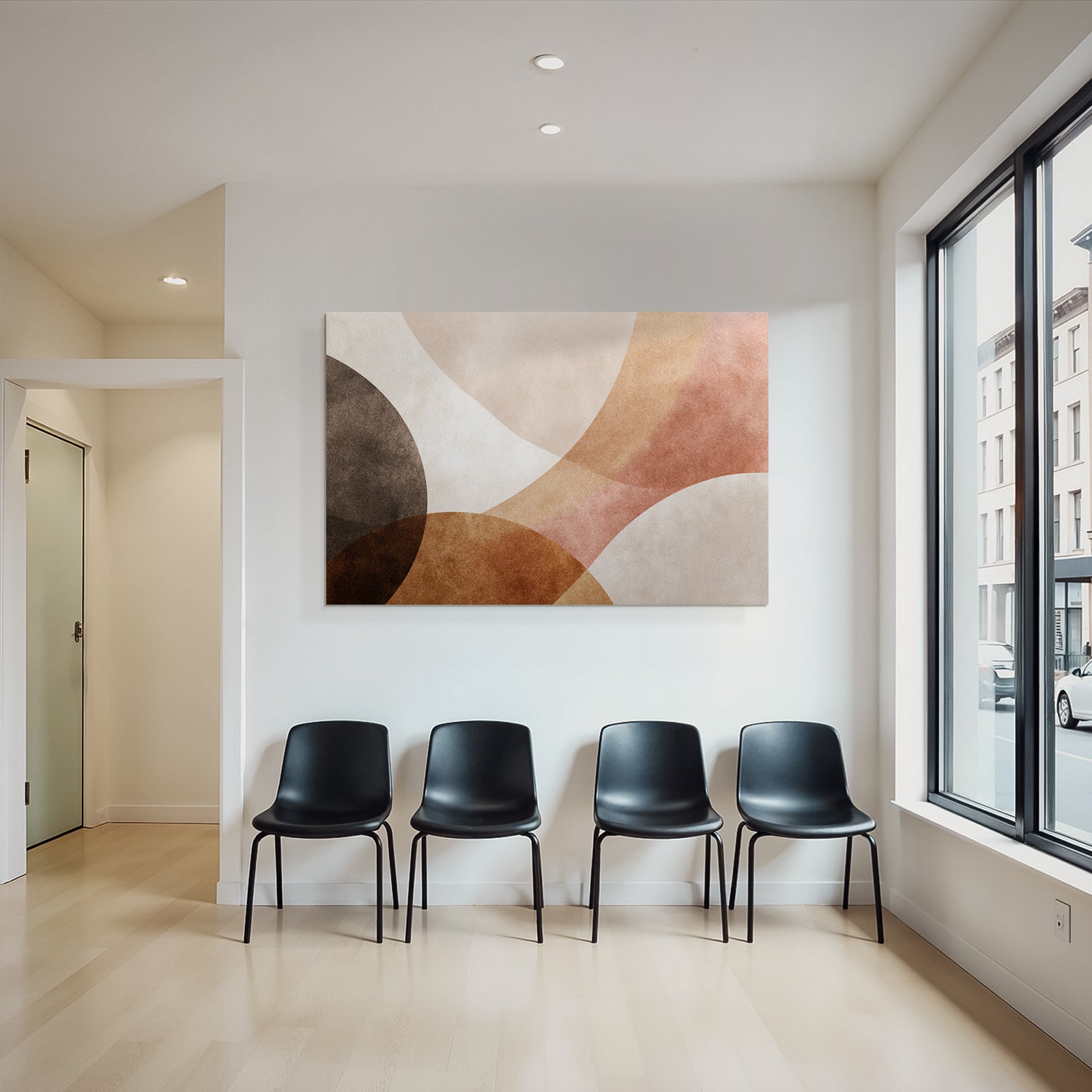 Abstraktes Design Mit Formen Und Sanften Farben