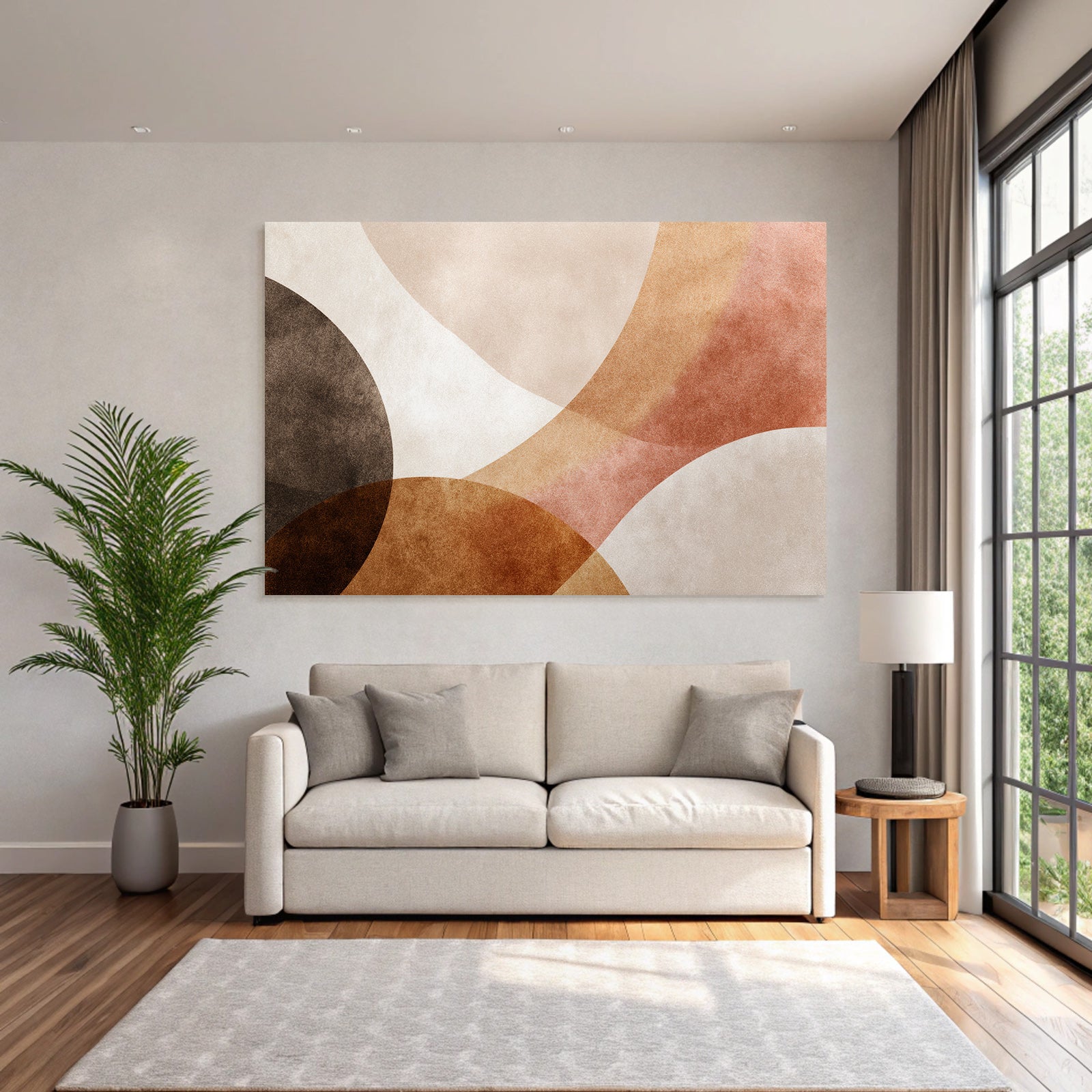 Abstraktes Design Mit Formen Und Sanften Farben