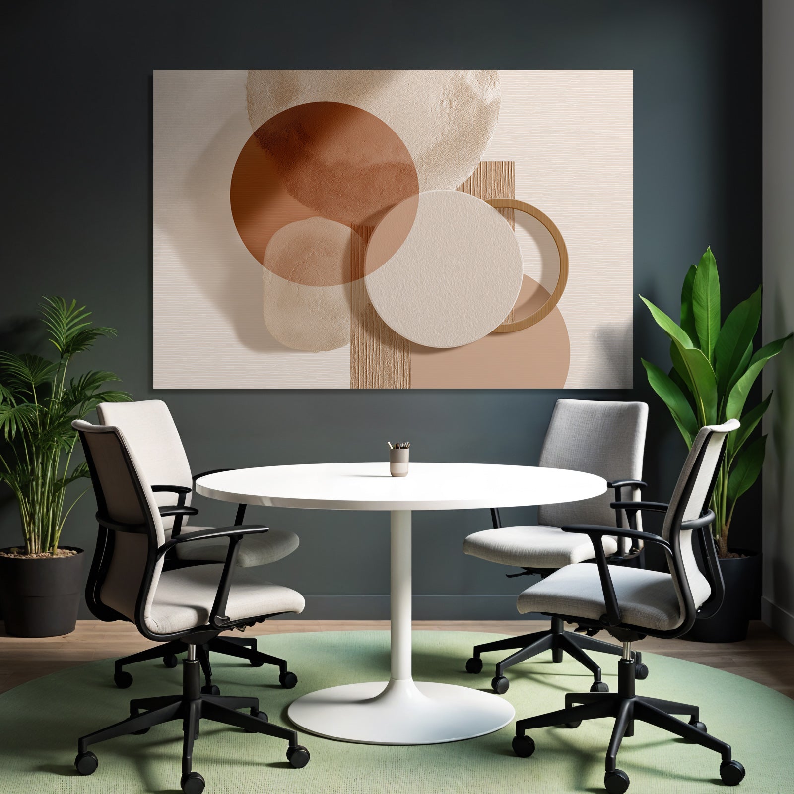 Abstraktes Design Ueberlappende Kreise Erdtoene