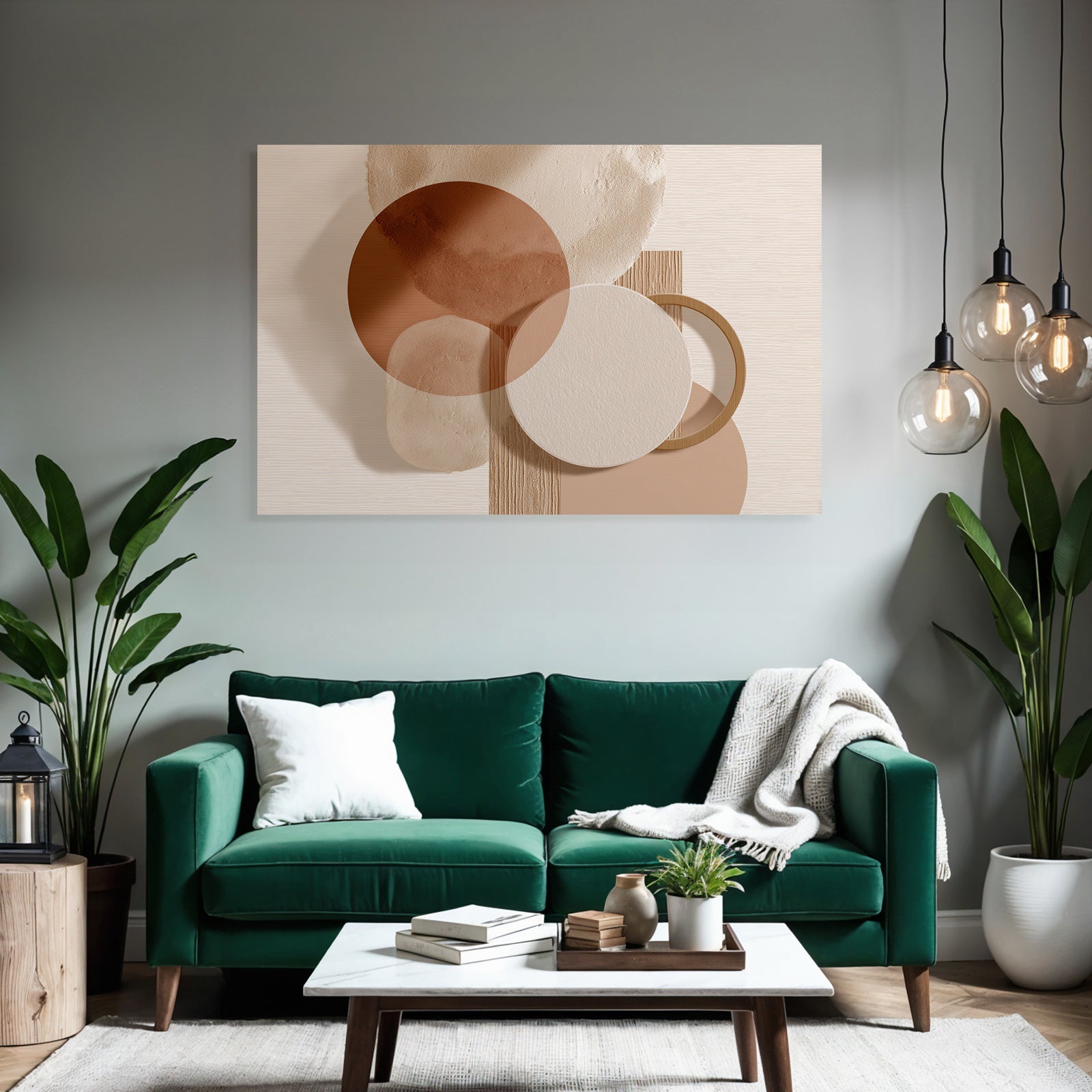 Abstraktes Design Ueberlappende Kreise Erdtoene