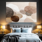 Abstraktes Design Ueberlappende Schaeden Braun Beige Grau