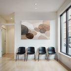 Abstraktes Design Ueberlappende Schaeden Braun Beige Grau