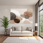 Abstraktes Design Ueberlappende Schaeden Braun Beige Grau