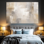 Abstraktes Gemaelde Beige Grau Weiss