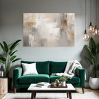 Abstraktes Gemaelde Beige Grau Weiss