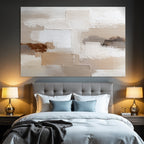 Abstraktes Gemaelde Beige Weiss Braun