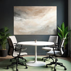 Abstraktes Gemaelde Weiche Farben Beige Cream Grau Weiss