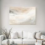 Abstraktes Gemaelde Weiche Farben Beige Cream Grau Weiss