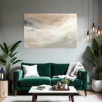 Abstraktes Gemaelde Weiche Farben Beige Cream Grau Weiss