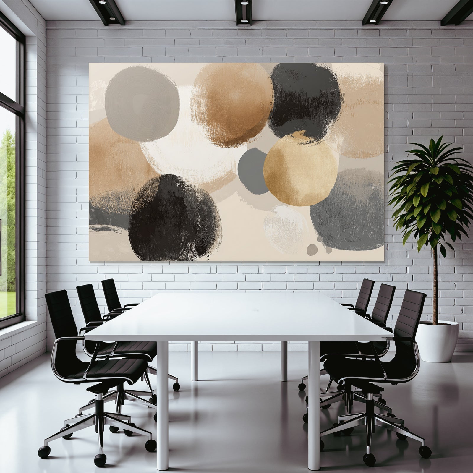 Abstraktes Kunstwerk Mit Kreisen In Verschiedenen Farben Und Texturen