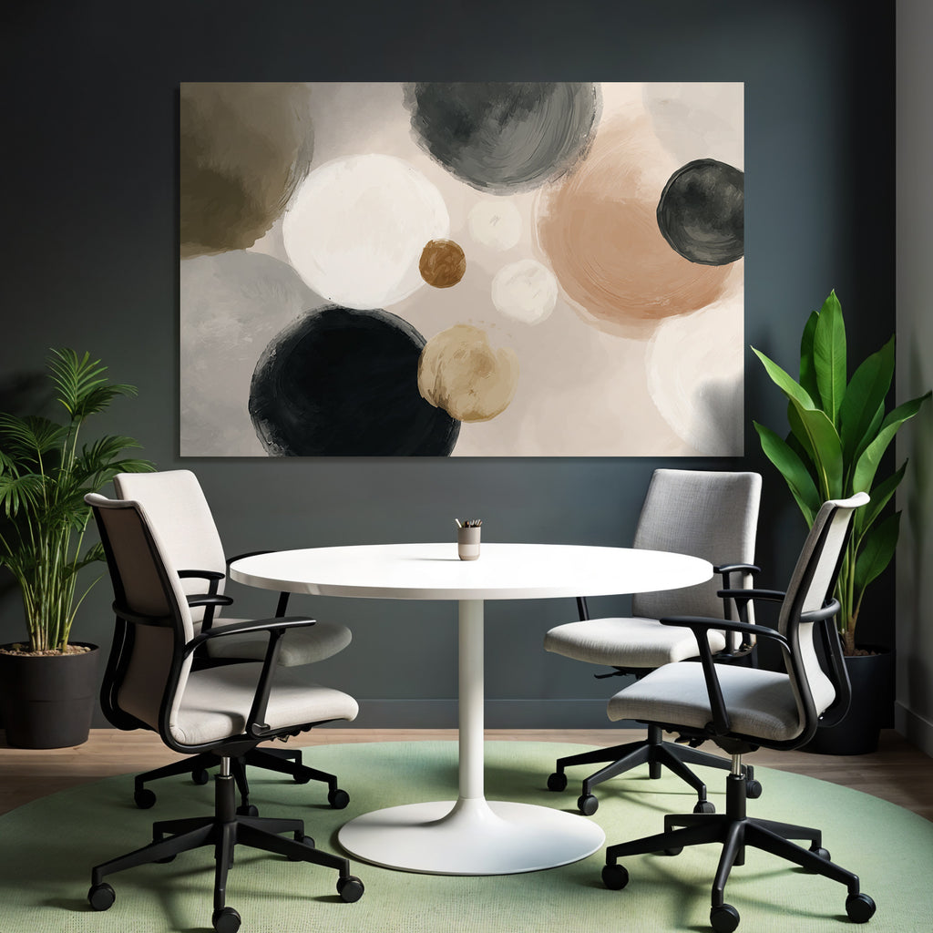 Abstraktesdesign Mit Kreisformen In Verschiedenen Farben Creme Beige Schwarz Braun
