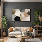 Abstraktesdesign Mit Kreisformen In Verschiedenen Farben Creme Beige Schwarz Braun