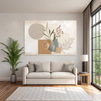 Artistic Composition Shapes Textures Plants Minimalist Design