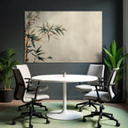 Bamboo And Leaves Watercolor Illustration Textured Background