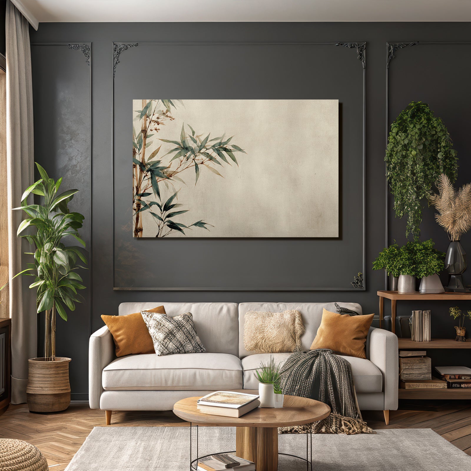 Bamboo Leaves Watercolor Illustration Texture Aspect Ratio
