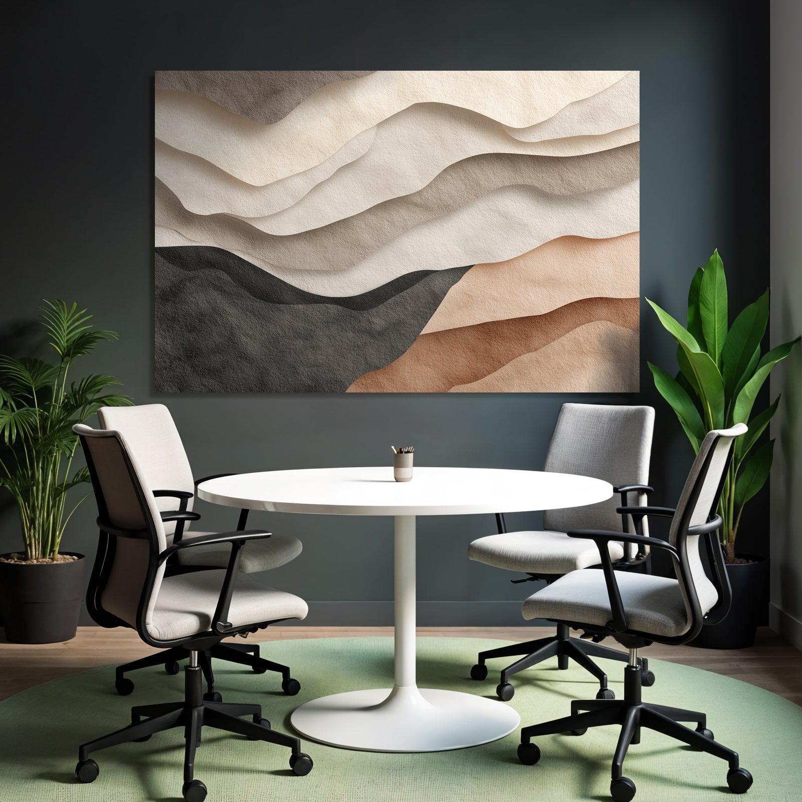 Layered Design Waves Hills Textured Paper Neutral Tones