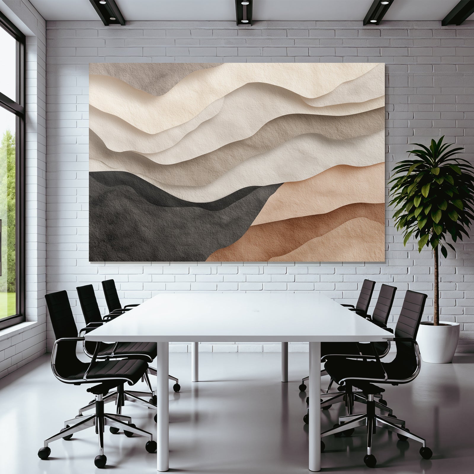 Layered Design Waves Hills Textured Paper Neutral Tones