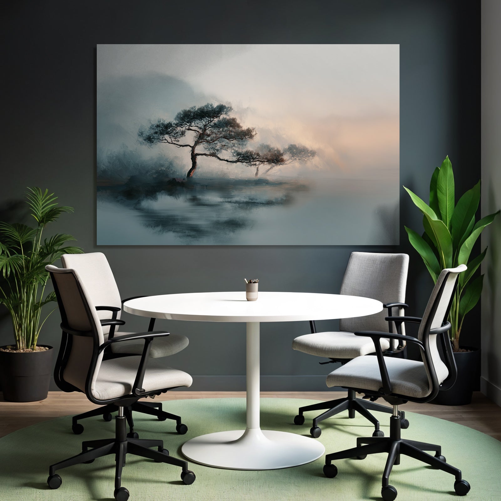 Ruhige Landschaft Mit Baeumen