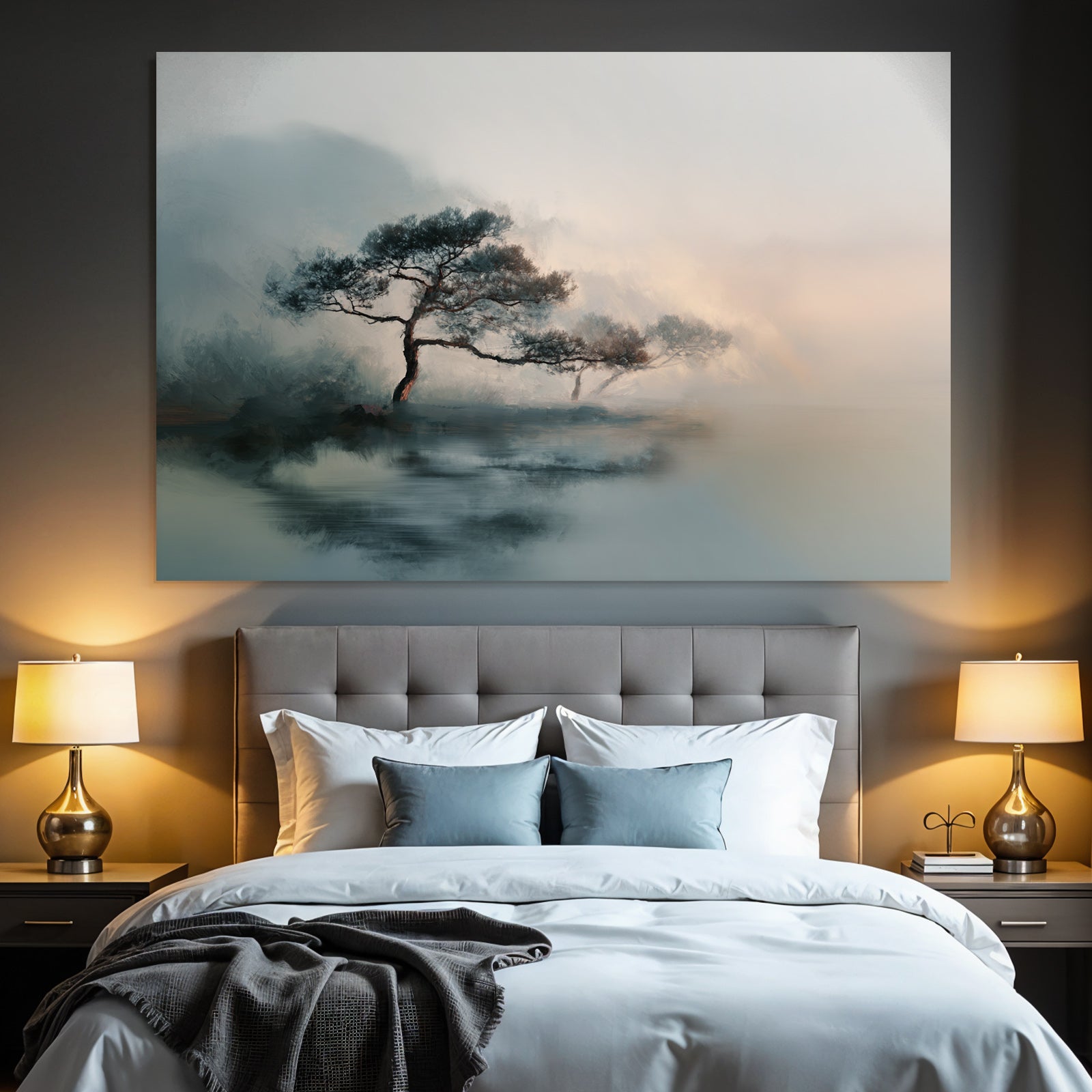 Ruhige Landschaft Mit Baeumen