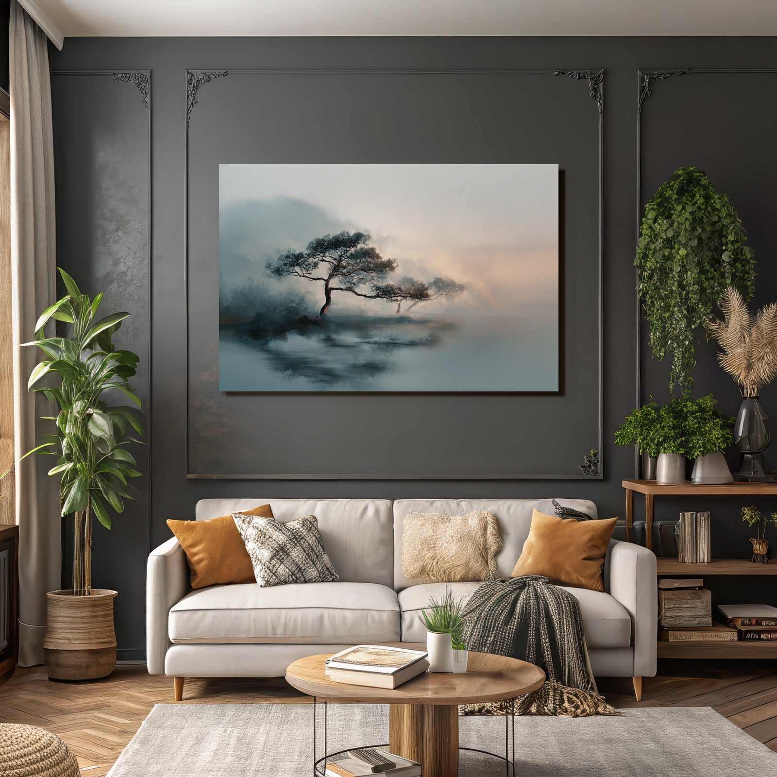 Ruhige Landschaft Mit Baeumen