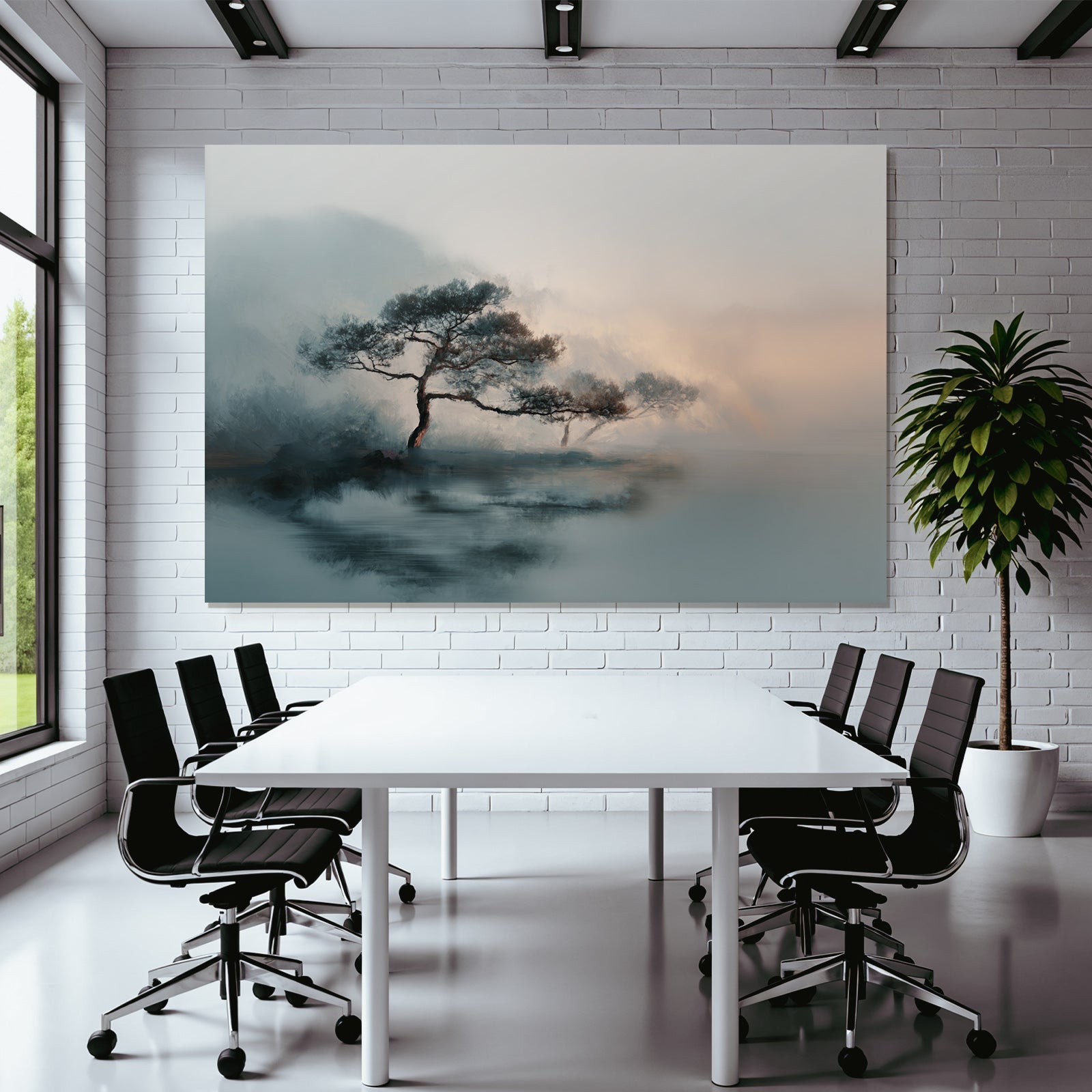 Ruhige Landschaft Mit Baeumen