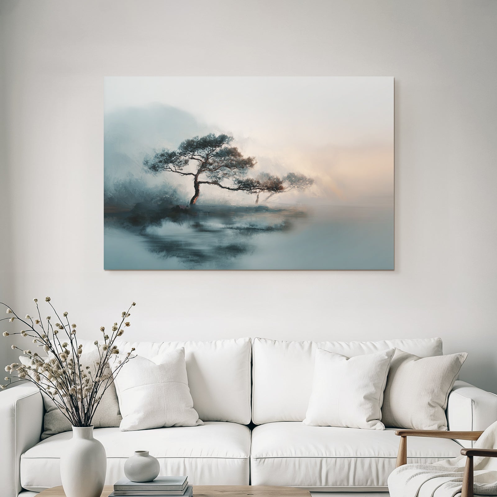 Ruhige Landschaft Mit Baeumen