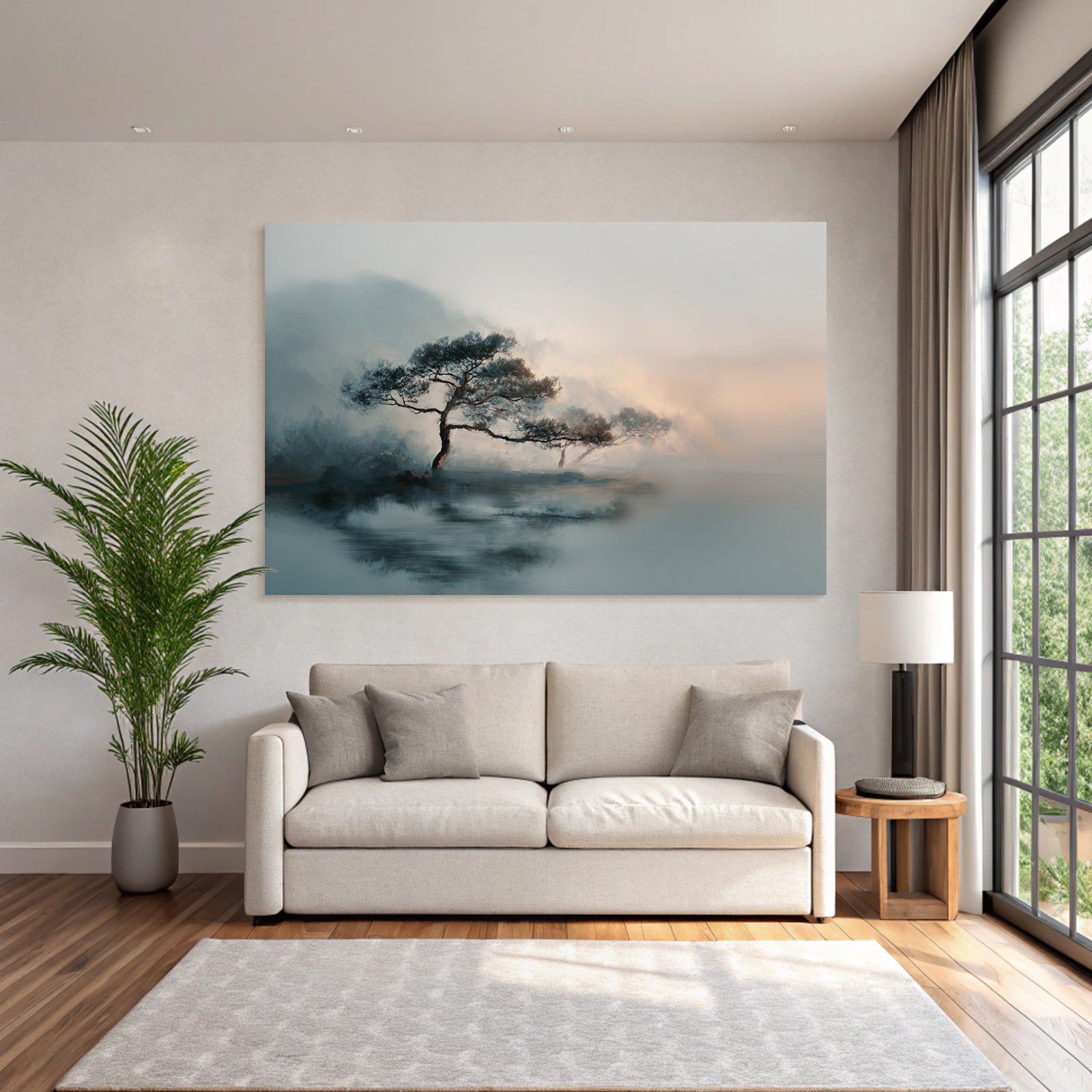 Ruhige Landschaft Mit Baeumen