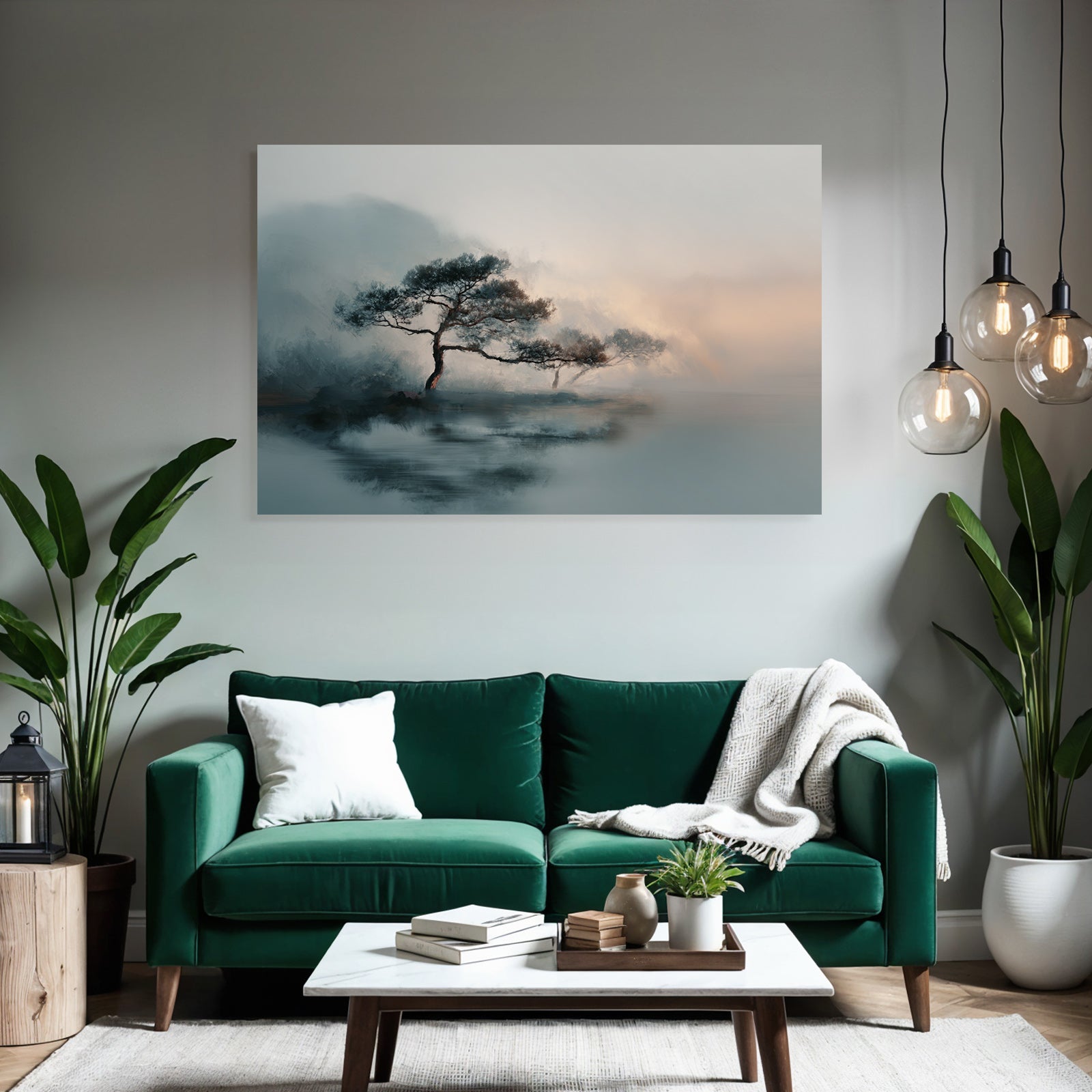 Ruhige Landschaft Mit Baeumen