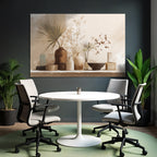 Still Life Vases Flowers Leaves Neutral Background Aspect Ratio