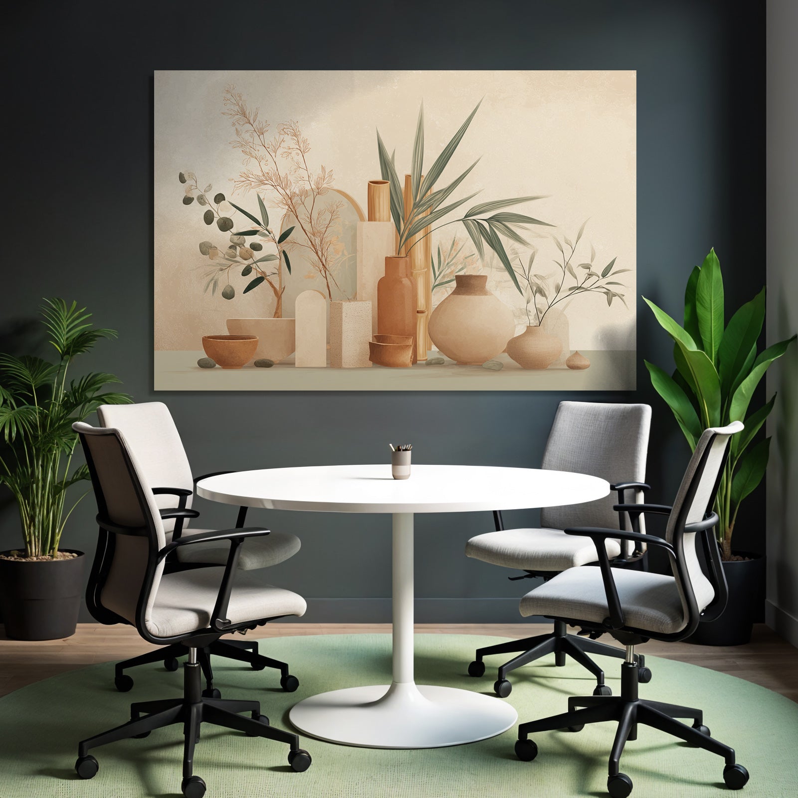 Still Life Vases Plant Minimalist Neutral Palette Aspect Ratio