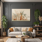 Still Life Vases Plant Minimalist Neutral Palette Aspect Ratio