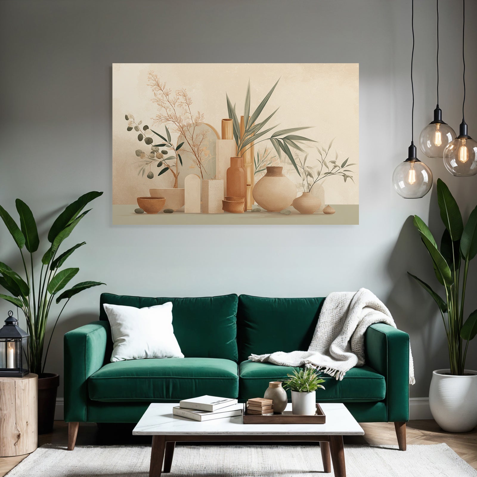 Still Life Vases Plant Minimalist Neutral Palette Aspect Ratio