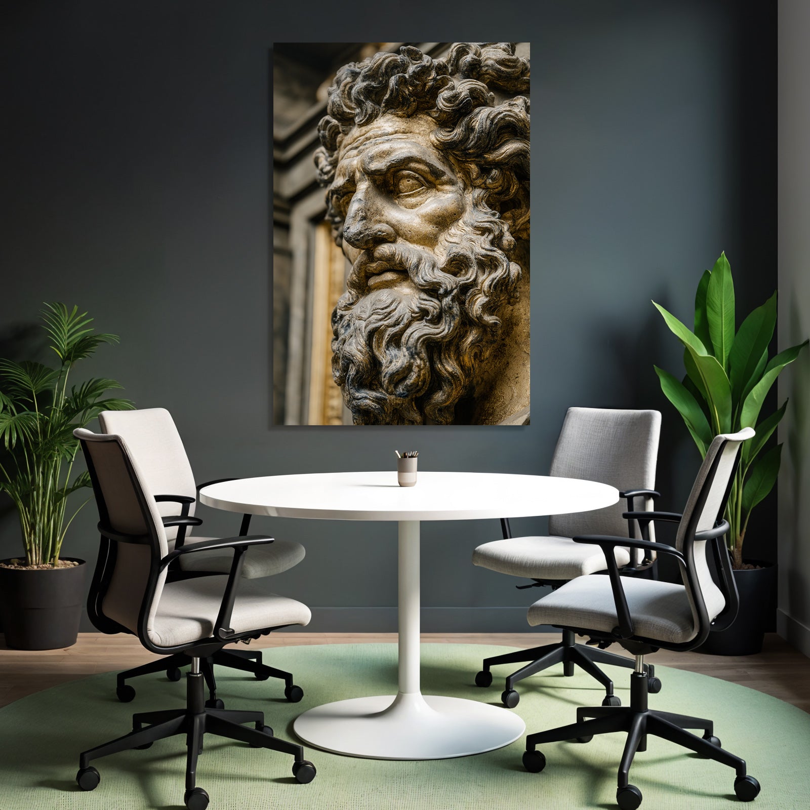 Behaarte Maennliche Skulptur Mit Lockigem Haar
