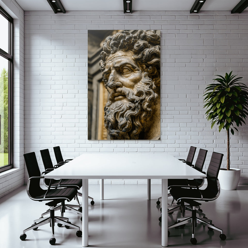 Behaarte Maennliche Skulptur Mit Lockigem Haar