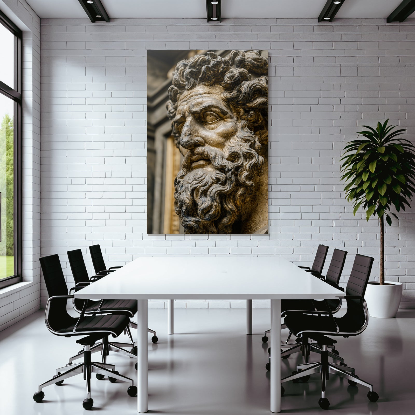 Behaarte Maennliche Skulptur Mit Lockigem Haar
