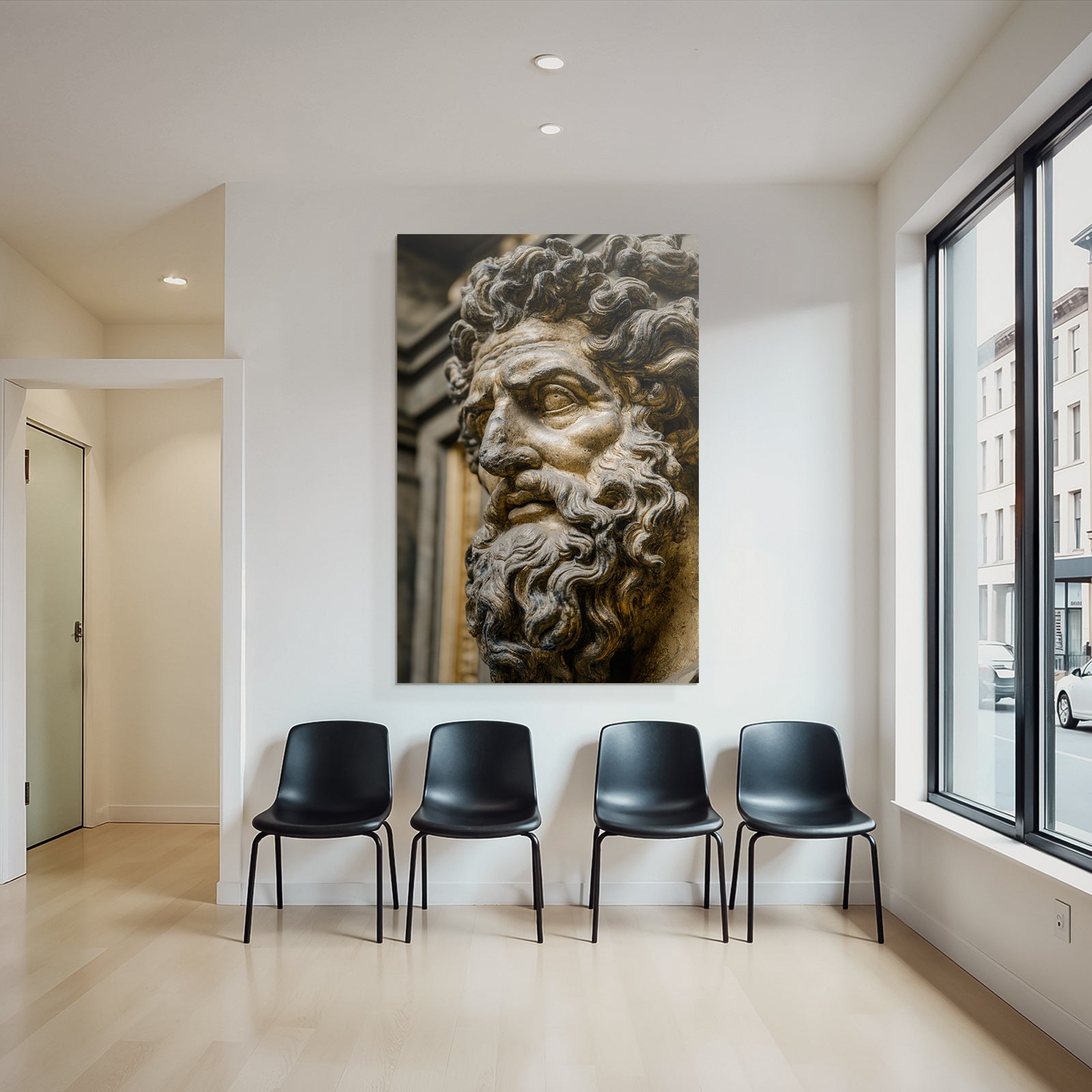 Behaarte Maennliche Skulptur Mit Lockigem Haar