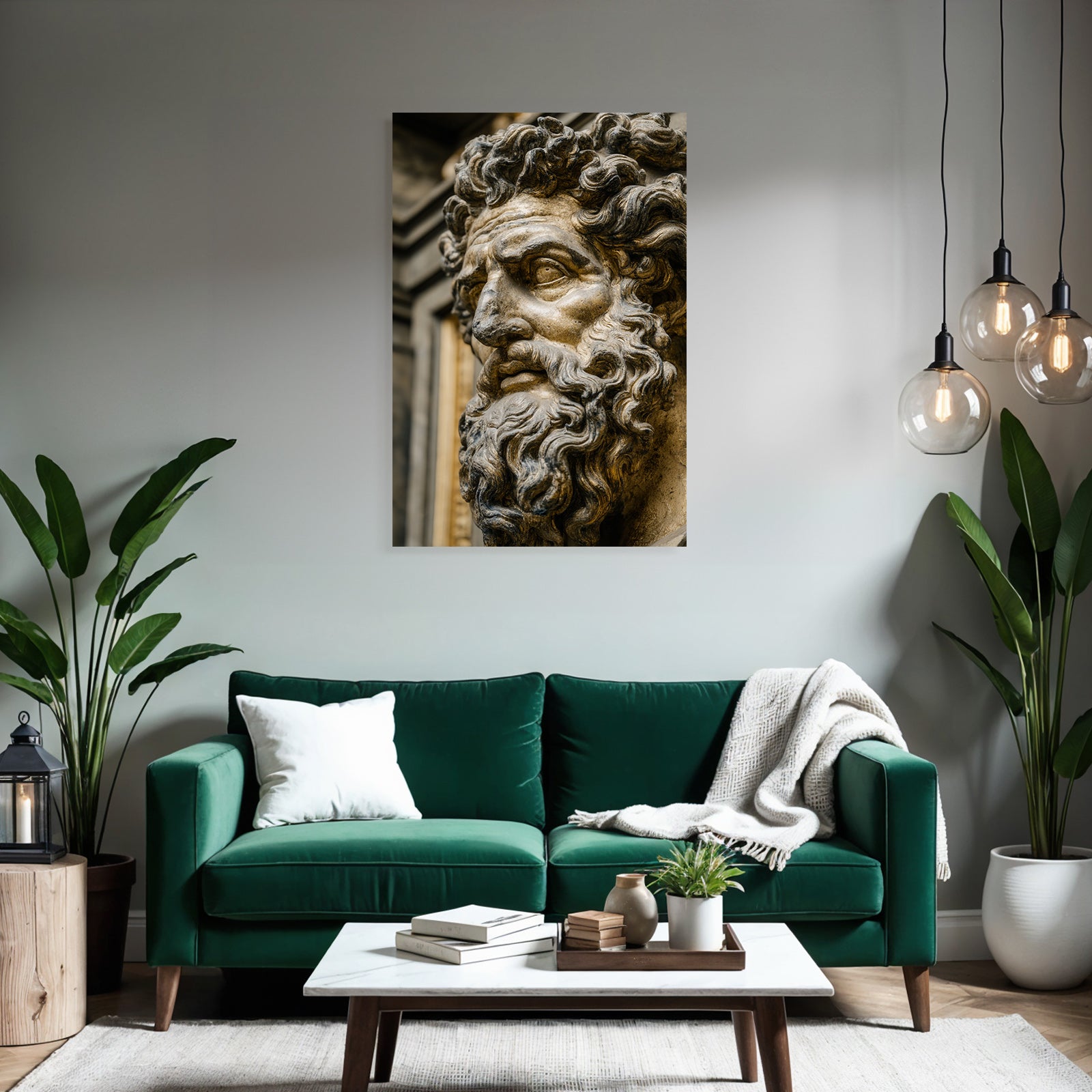 Behaarte Maennliche Skulptur Mit Lockigem Haar