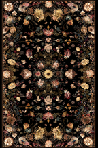Dekoratives Blumenmuster Mit Schwarzem Hintergrund | Klassisch | Einrichtungsstile
