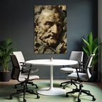 Detaillierte Skulptur Gesicht Aus Ornamentalem Stil