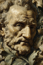 Detaillierte Skulptur Gesicht Aus Ornamentalem Stil | Klassisch | Einrichtungsstile