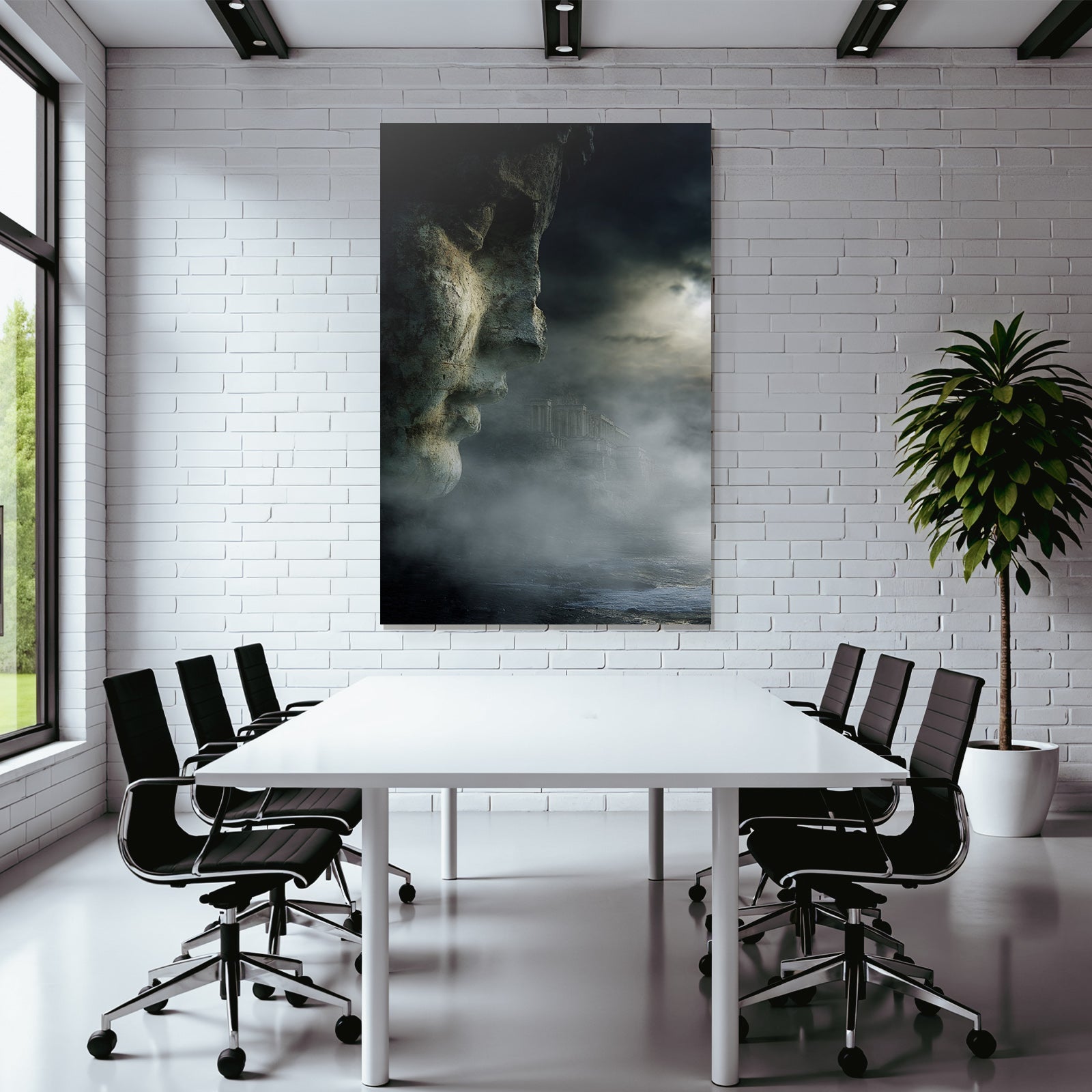 Dramatische Landlandschaft Mit Stein Face Und Antiker Architektur